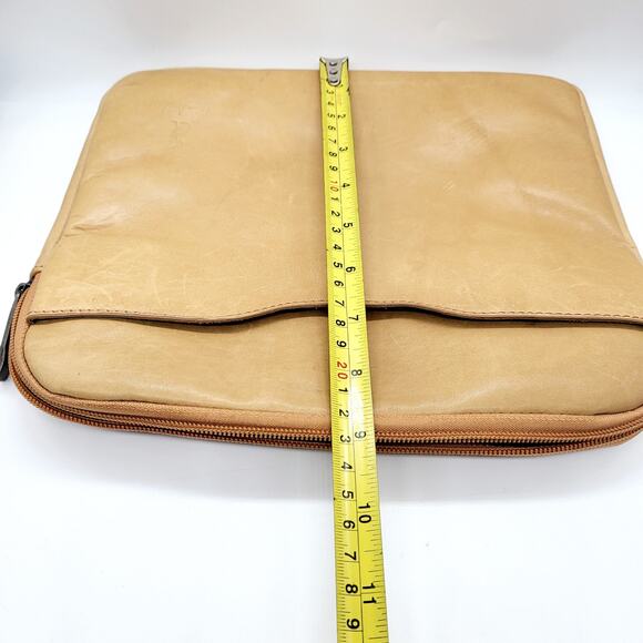 Tri-Antler Tan Leather Padded Lined Multi-use Tablet Laptop Pouch Unisex - Picture 10 of 10